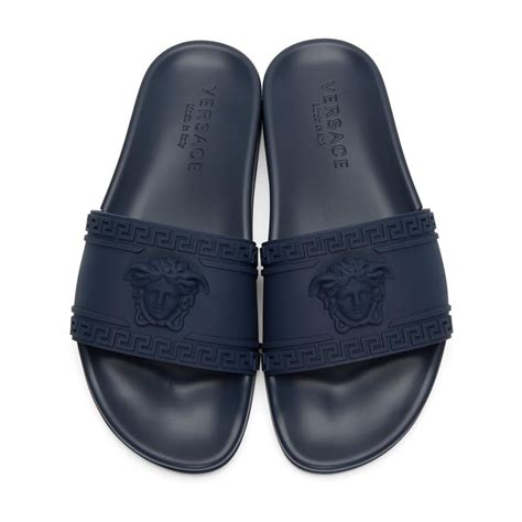 versace flip flops blue|versace slides cheap.